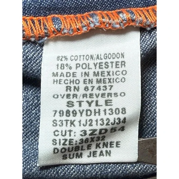 Polo Jeans Co Ralph Lauren Double Knee Sum Jean Men's 36x32 Blue Denim